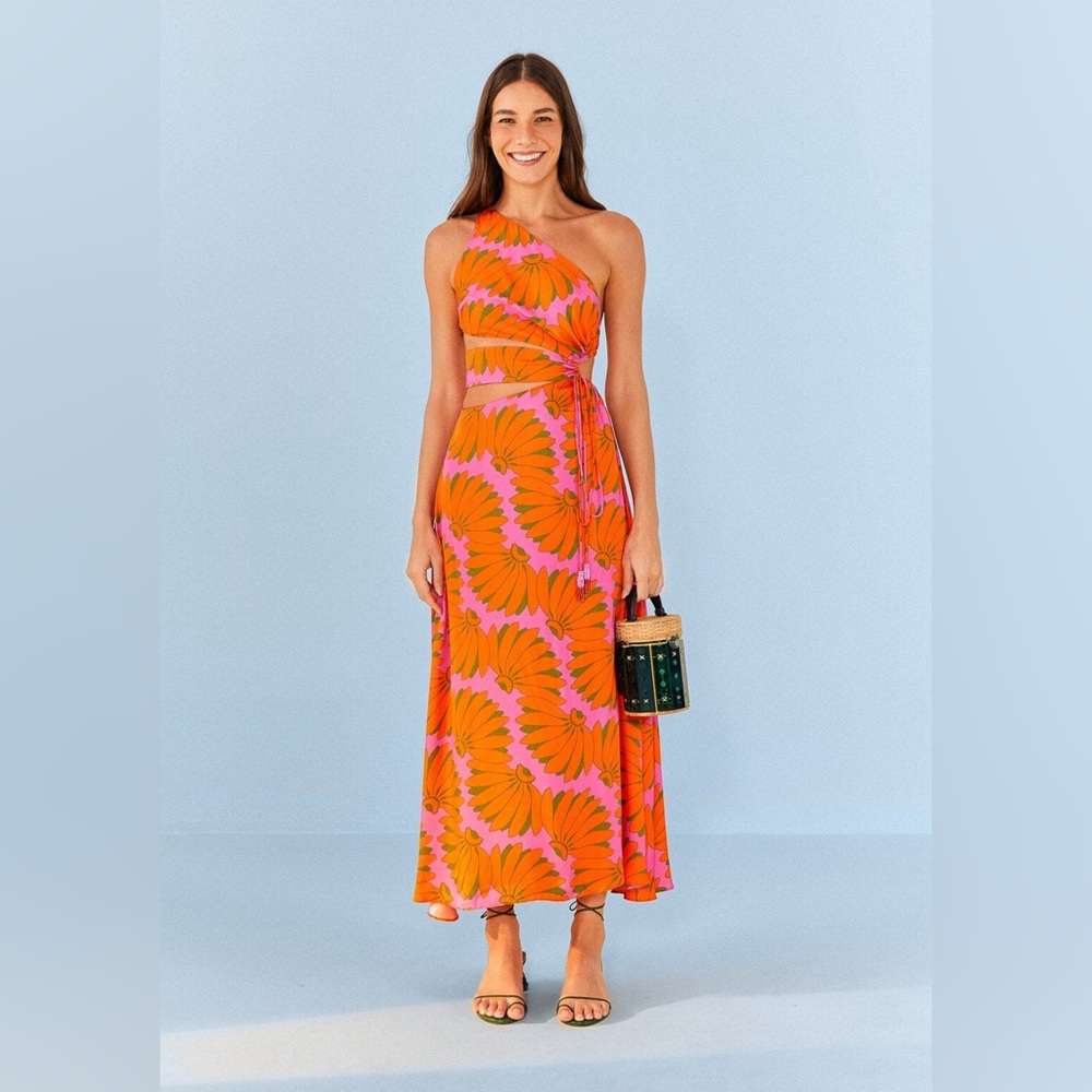 Farm Rio Pink Copacabana midi dress NWT